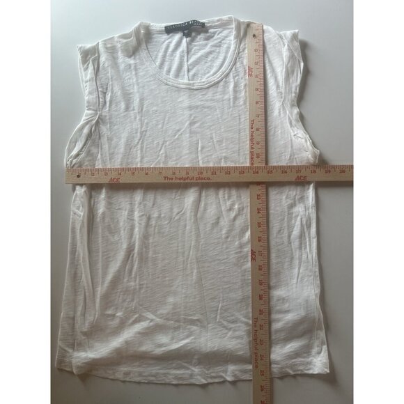 Veronica Beard Dree muscle white slub tank top sz L designer minimalist classic - Picture 6 of 9